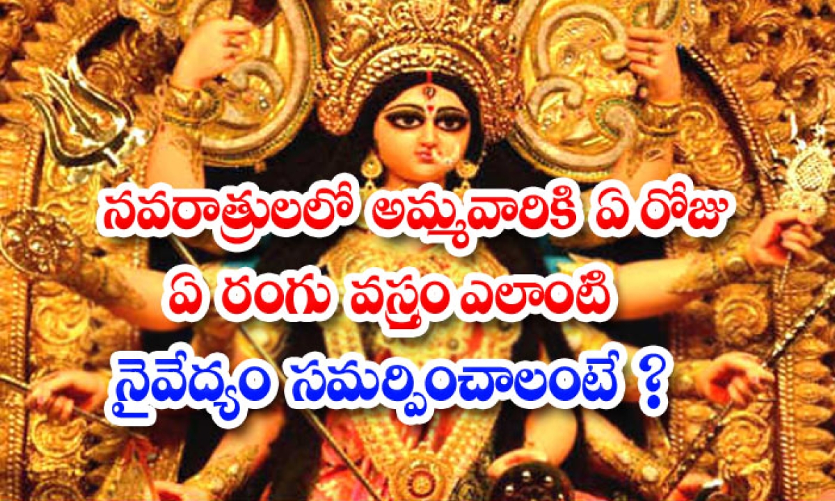  Doyou Color Saree And Prasadam Likes Durga Maata Dur Ing Dussehra Navaratri Navr-TeluguStop.com