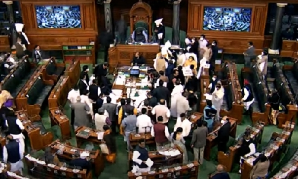  Lok Sabha Adjourned Till 2 Pm Amid Opposition Ruckus-TeluguStop.com