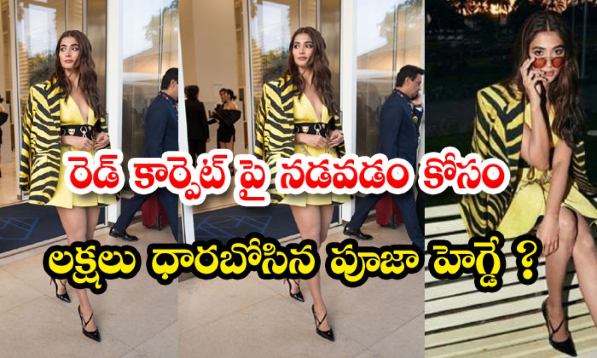  Pooja Hegde Spent Lakhs Of Money To Walk In Red Carpet Pooja Hegde, Tollywood, Outfit, Black Heels, Price-TeluguStop.com