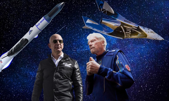 Telugu Alan Musk, And Jeff Bezos, Head Of Amazon, Head Of Virgin Galactic, Hydroxyl-terminated Polybutadine, Richard Branson, Space, Space Tourism: Rockets Emit 100 Times More Co₂ Per Passenger Than Flights-Telugu NRI Telugu Alan Musk, And Jeff Bezos, Head Of Amazon, Head Of Virgin Galactic, Hydroxyl-terminated Polybutadine, Richard Branson, Space, Space Tourism: Rockets Emit 100 Times More Co₂ Per Passenger Than Flights-Telugu NRI