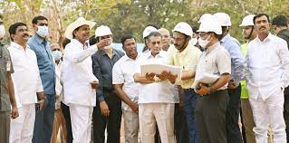  Cm Kcr Inspected The Construction Works Of The New Secretariat-TeluguStop.com